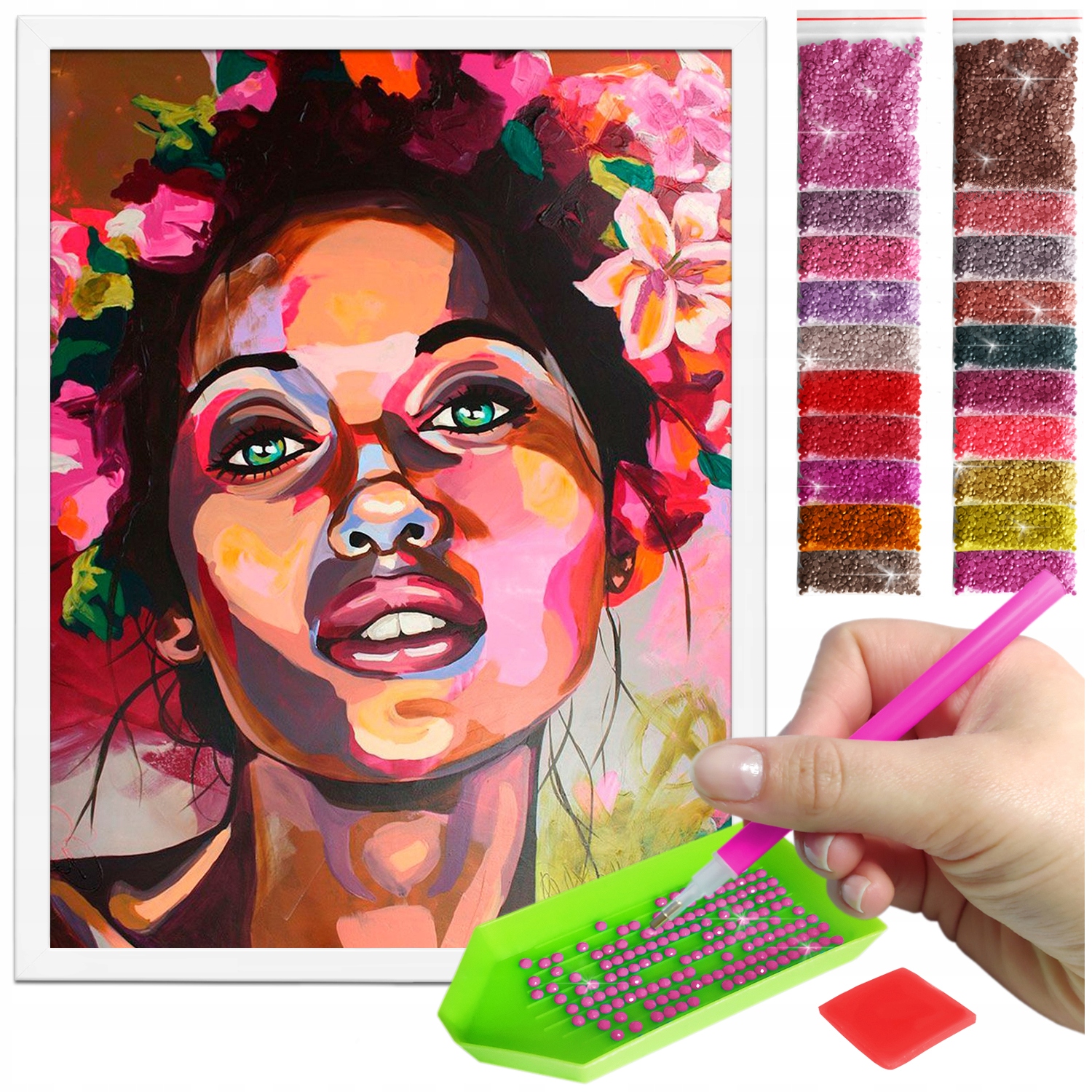 Zestaw: Diamond painting 30x40 (DP138)+ biała ramka