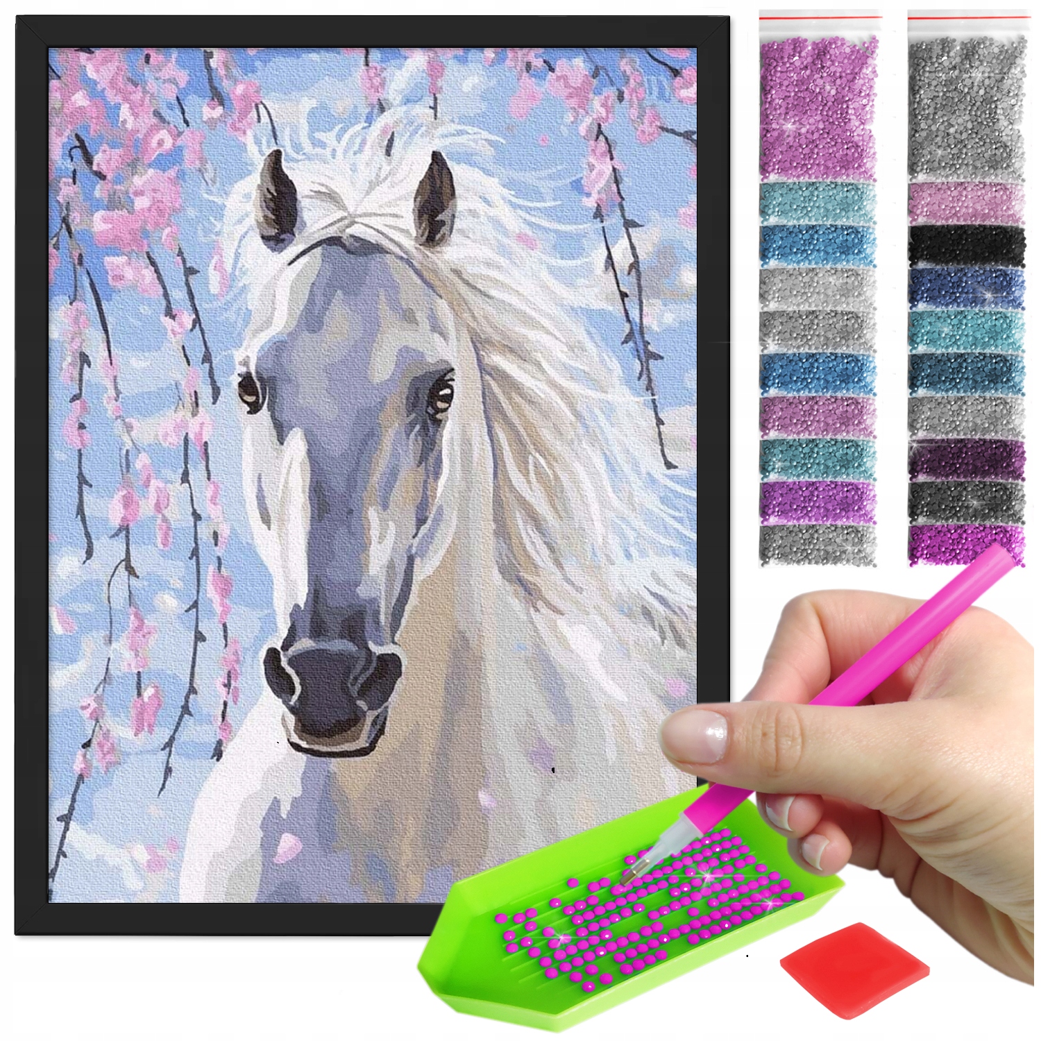 Zestaw: Diamond painting 30x40 (DP229)+ czarna ramka
