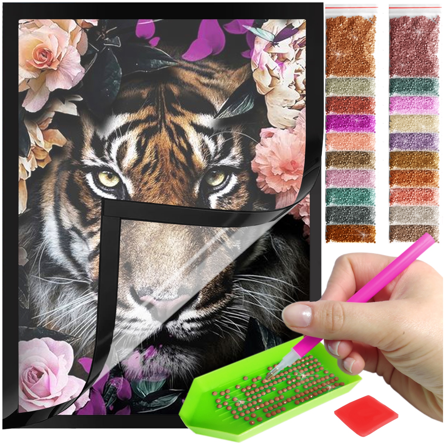 Zestaw: Diamond painting 30x40 (DP120)+ magnetyczna ramka