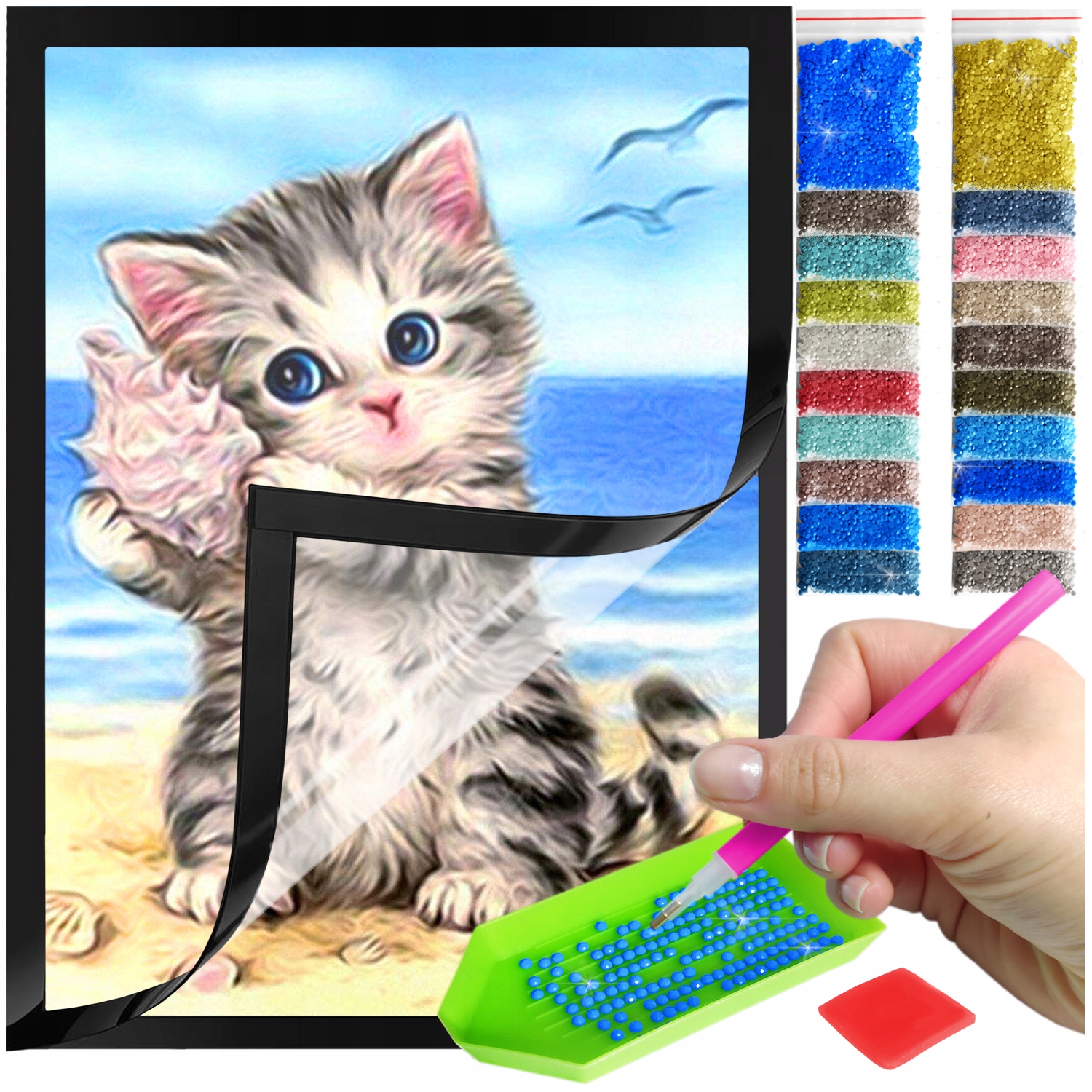 Zestaw: Diamond painting 30x40 (DP115)+ magnetyczna ramka