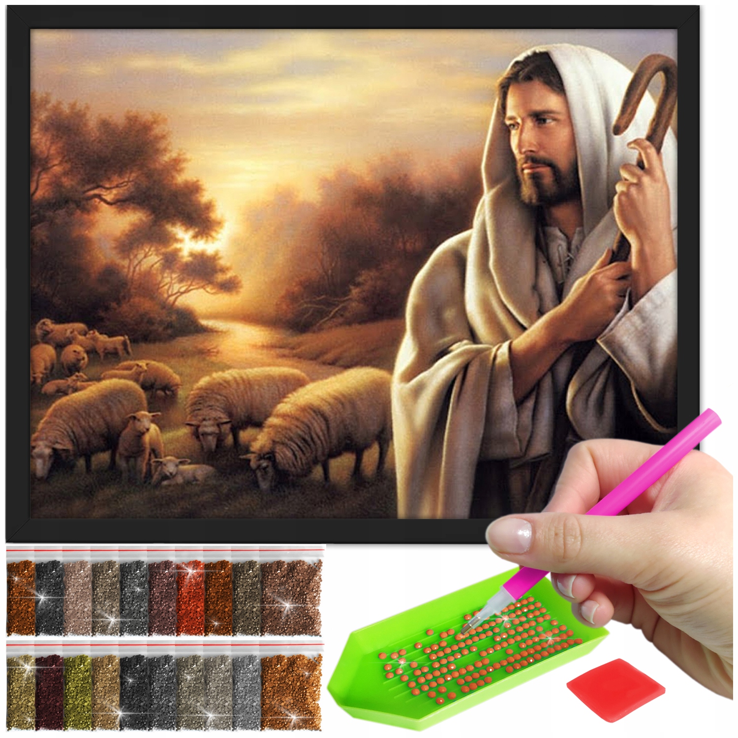 Zestaw: Diamond painting 30x40 (DP232)+ czarna ramka