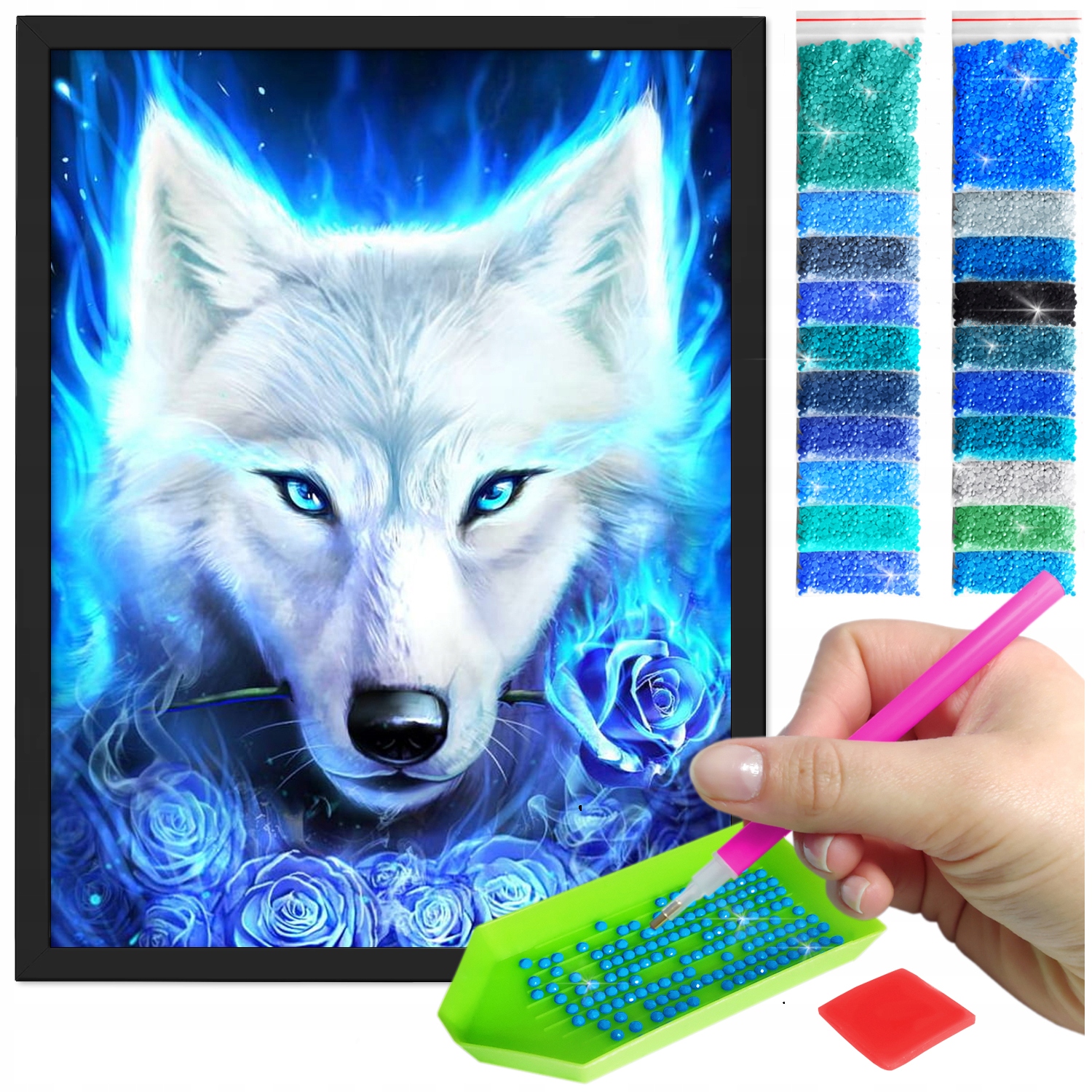 Zestaw: Diamond painting 30x40 (DP102)+ czarna ramka