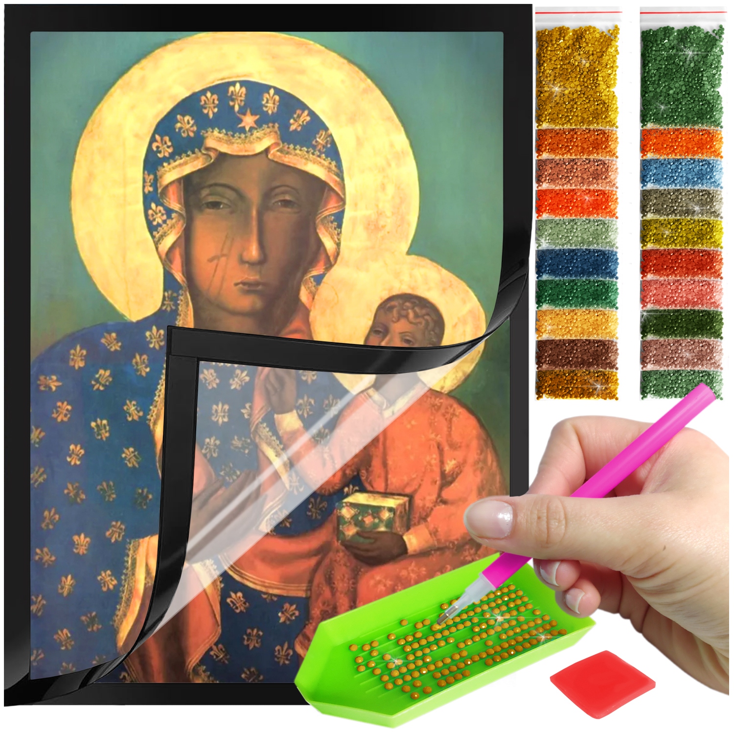 Zestaw: Diamond painting 30x40 (DP135)+ magnetyczna ramka