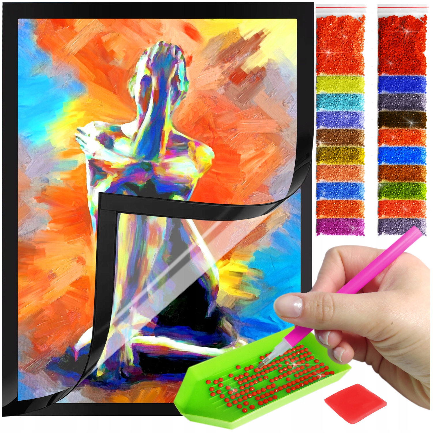 Zestaw: Diamond painting 30x40 (DP154)+ magnetyczna ramka