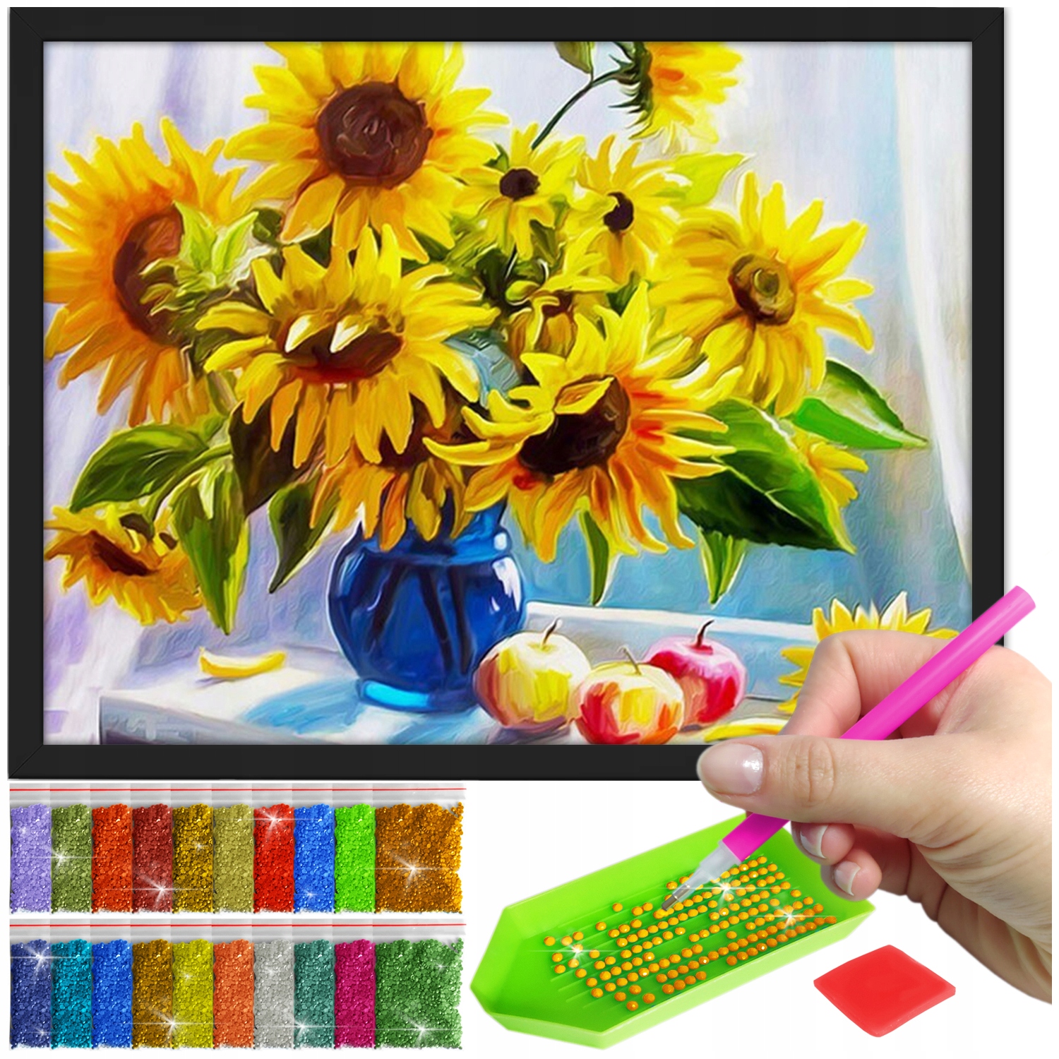 Zestaw: Diamond painting 30x40 (DP079)+ czarna ramka