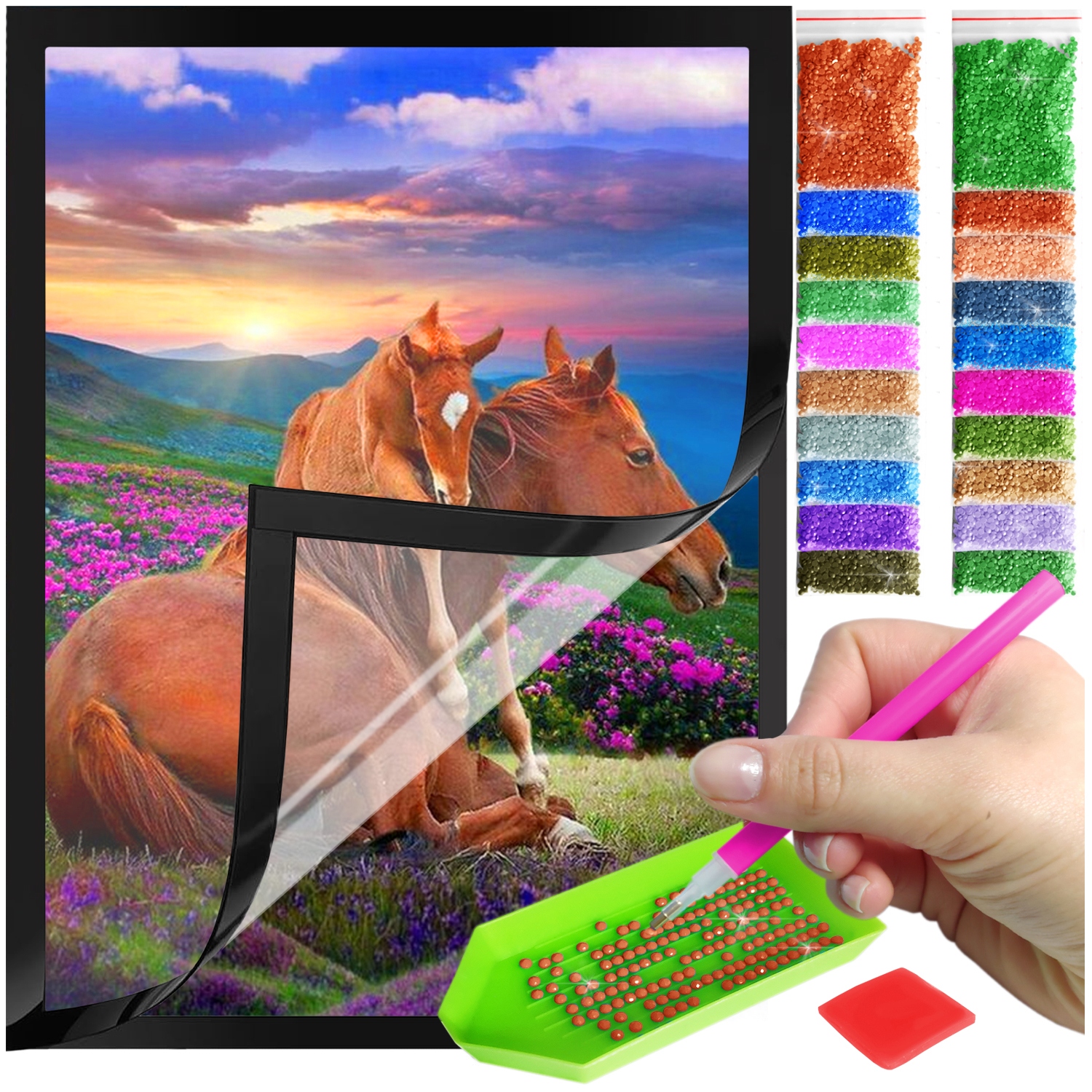 Zestaw: Diamond painting 30x40 (DP118)+ magnetyczna ramka