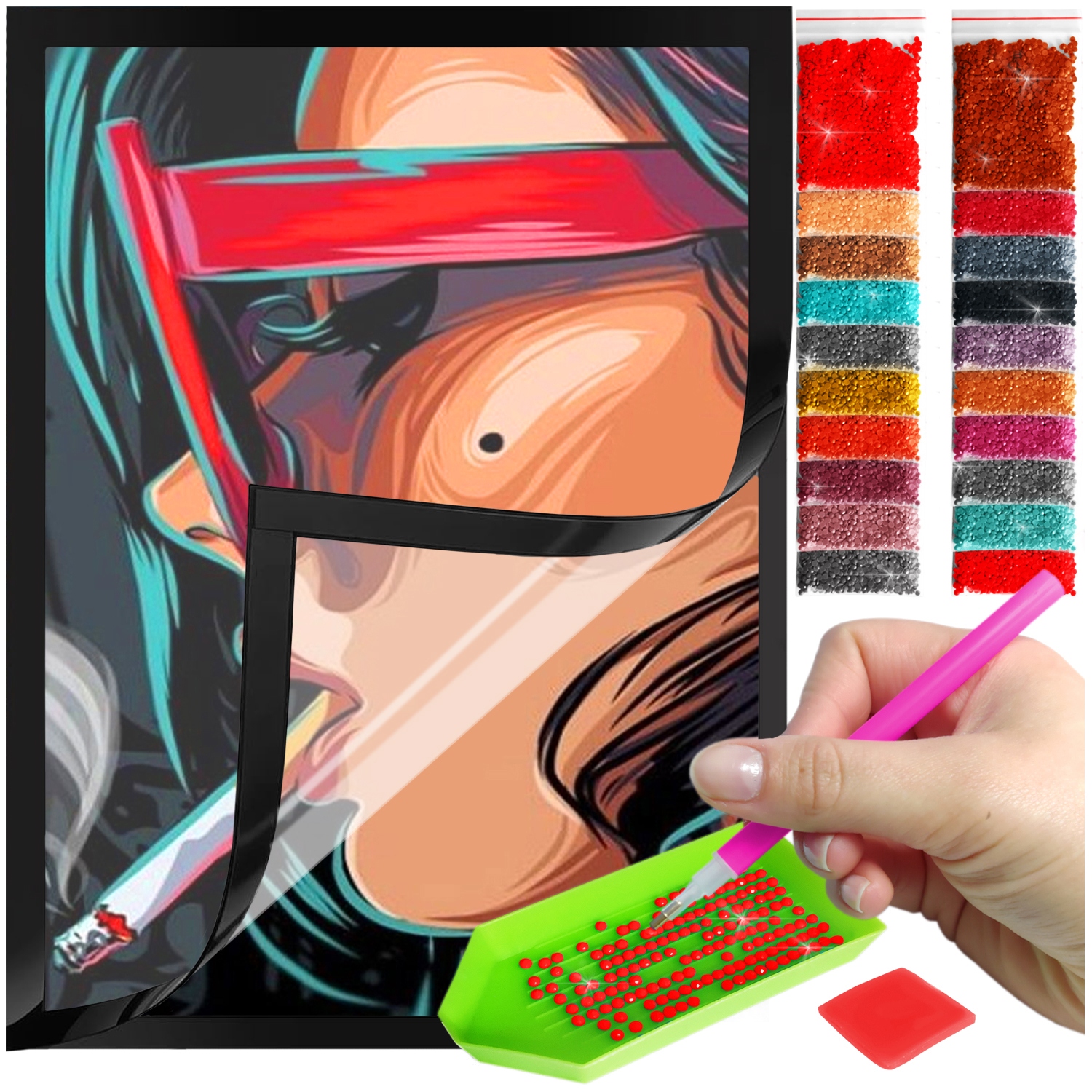 Zestaw: Diamond painting 30x40 (DP167)+ magnetyczna ramka