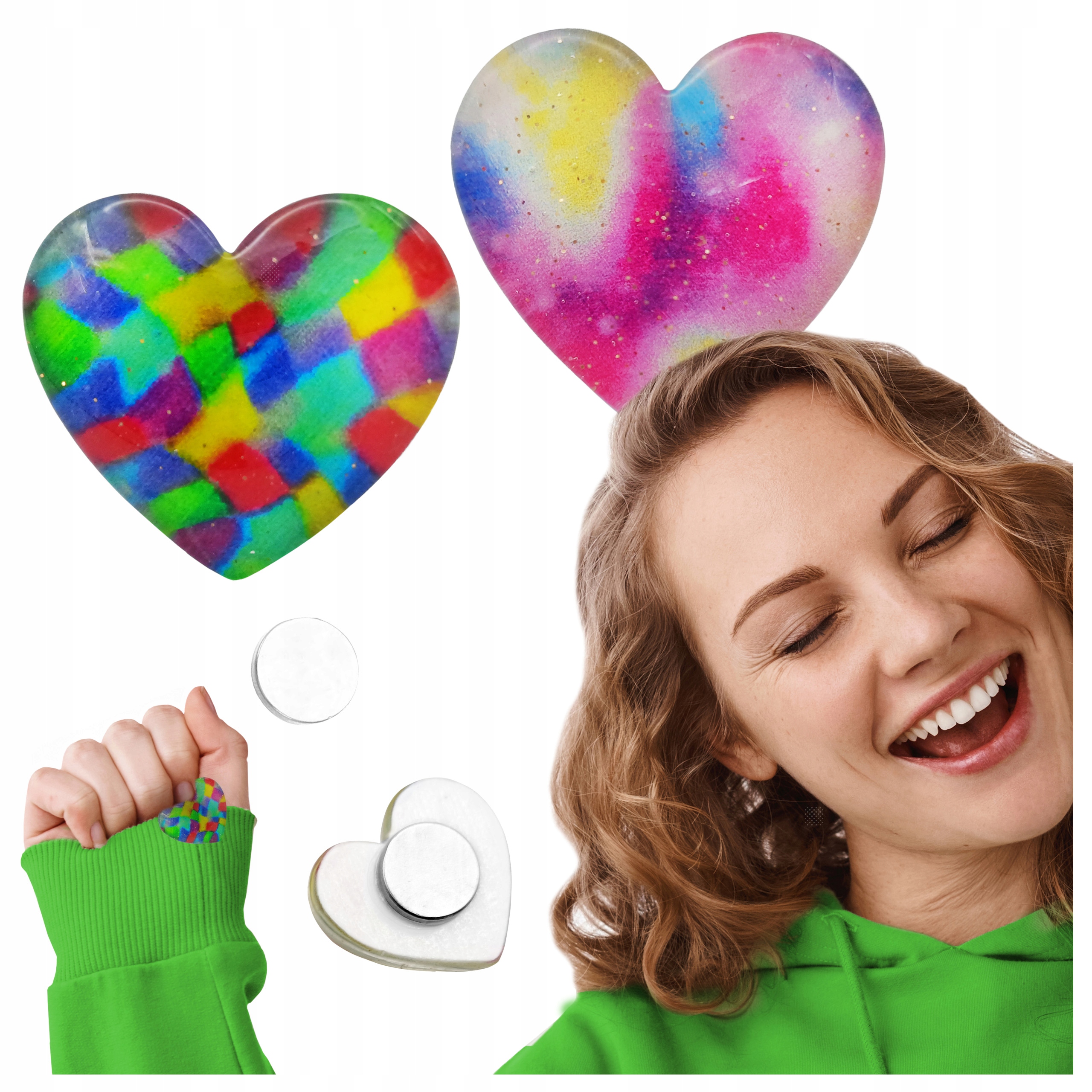 Zestaw: 2x Heart magnet for Diamond Painting