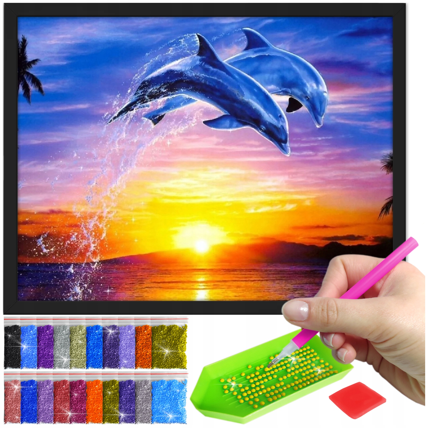 Zestaw: Diamond painting 30x40 (DP106)+ czarna ramka