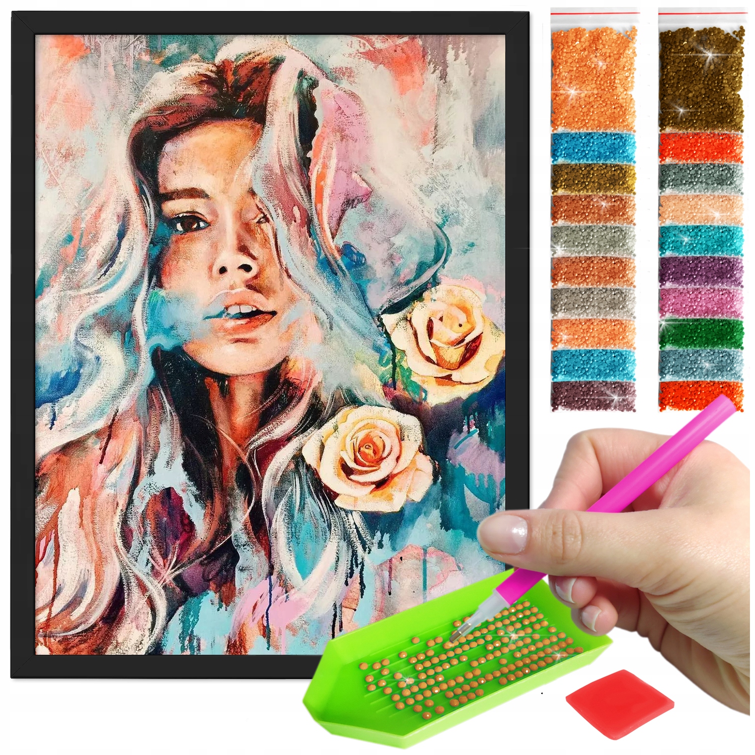 Zestaw: Diamond painting 30x40 (DP131)+ czarna ramka