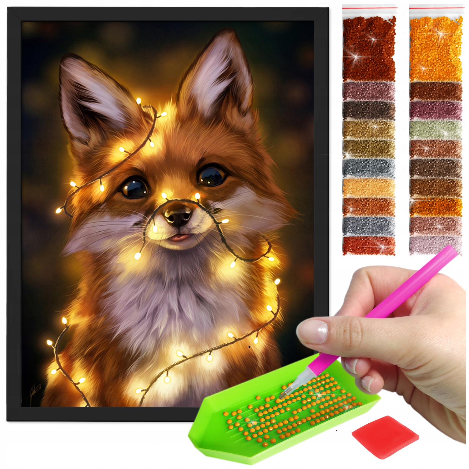 Zestaw: Diamond painting 30x40 (DP033)+ czarna ramka
