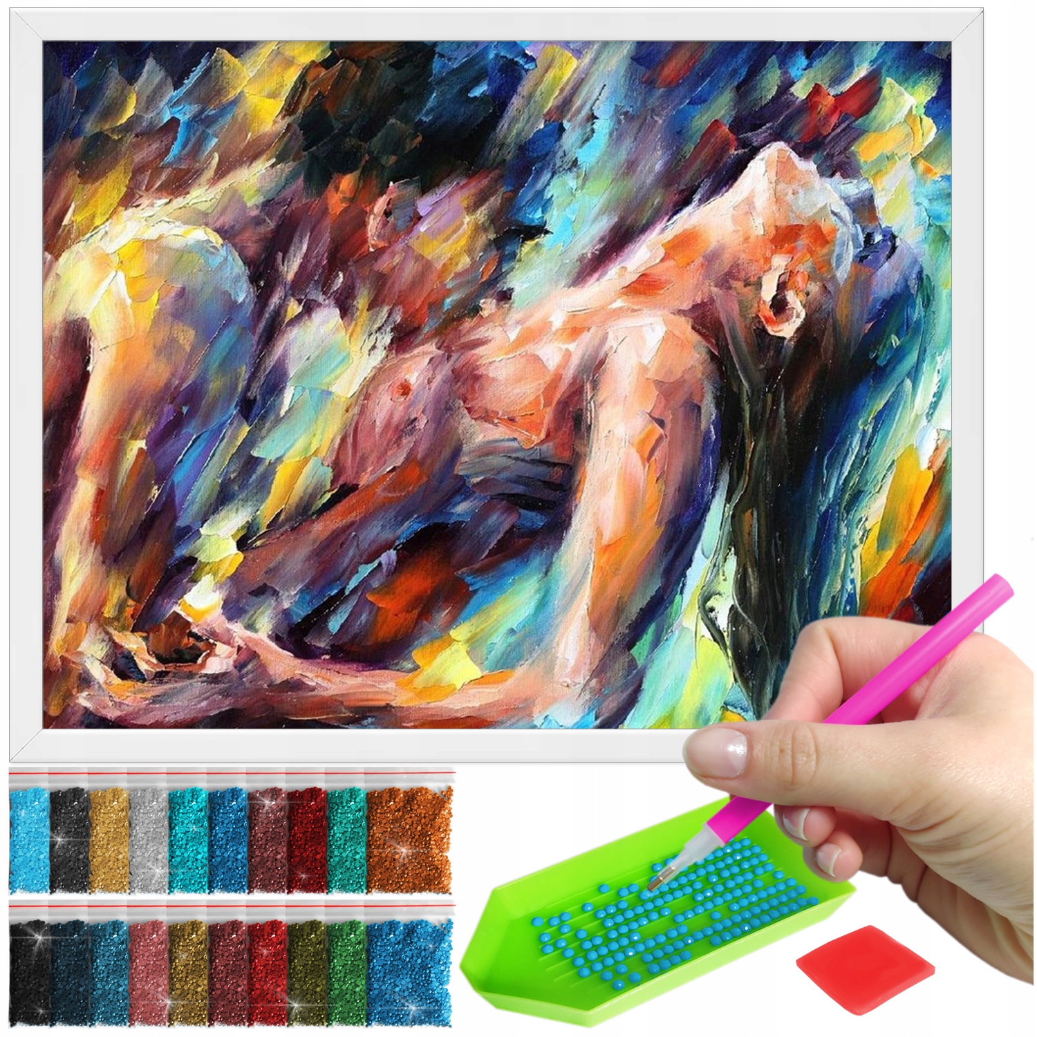 Zestaw: Diamond painting 30x40 (DP299)+ biała ramka