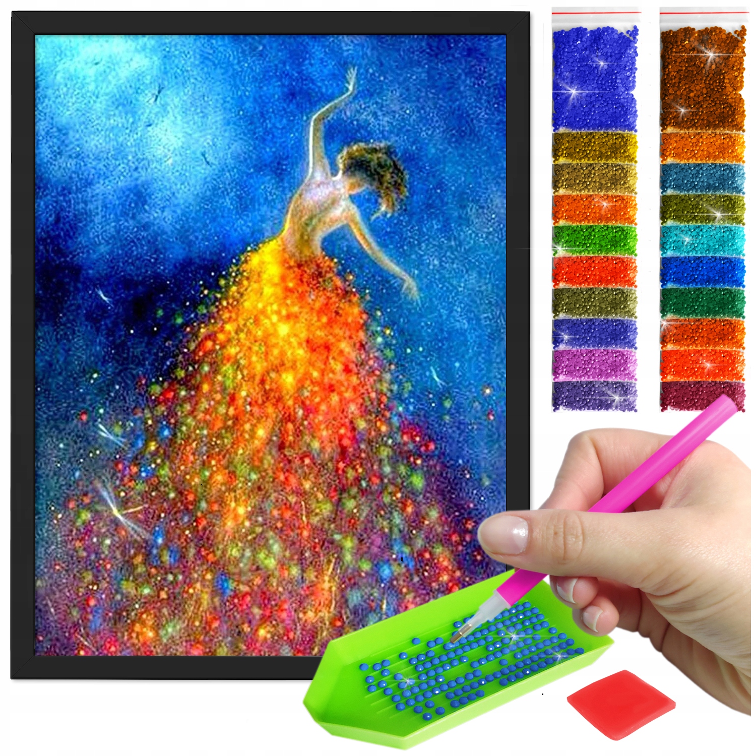 Zestaw: Diamond painting 30x40 (DP171)+ czarna ramka