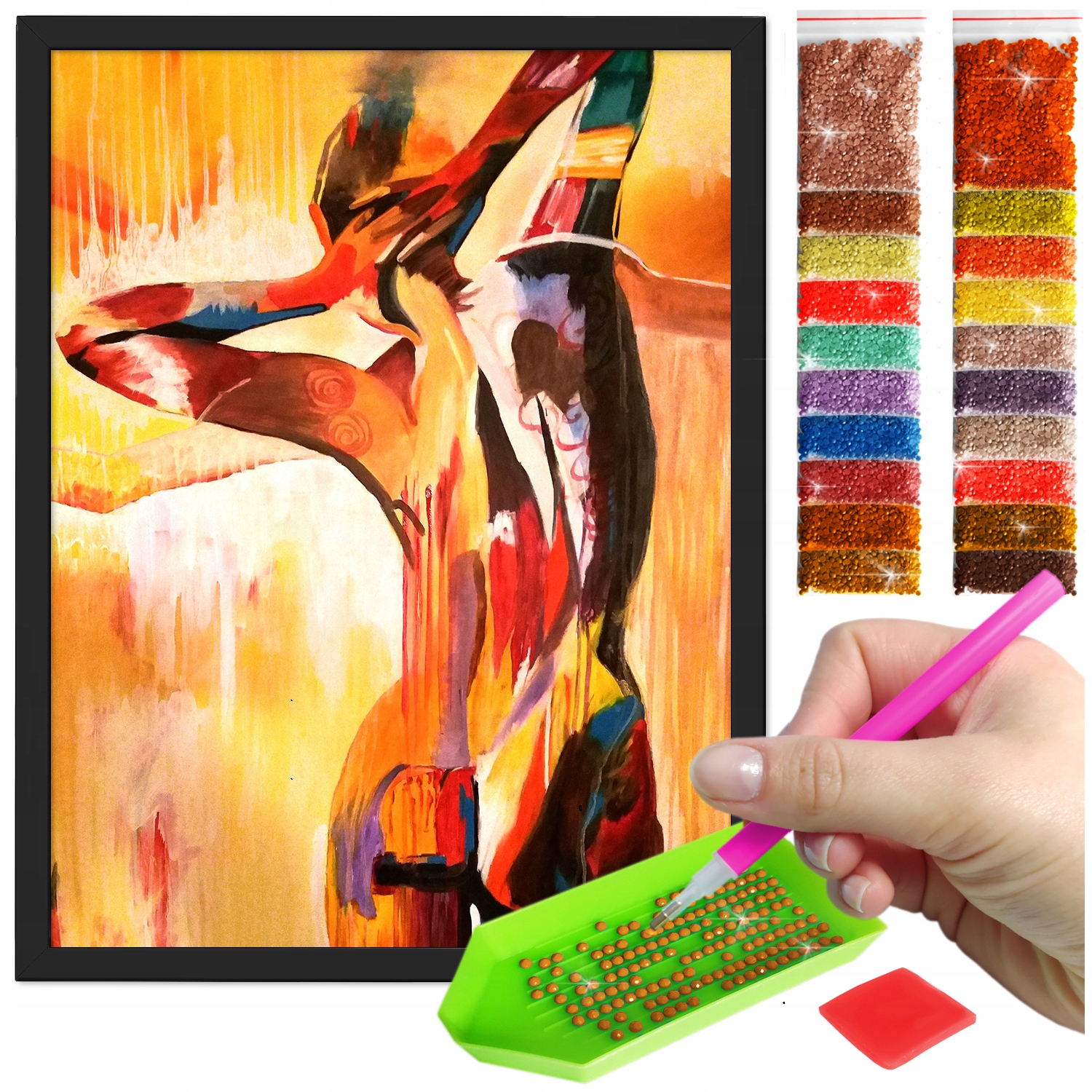 Zestaw: Diamond painting 30x40 (DP146)+ czarna ramka