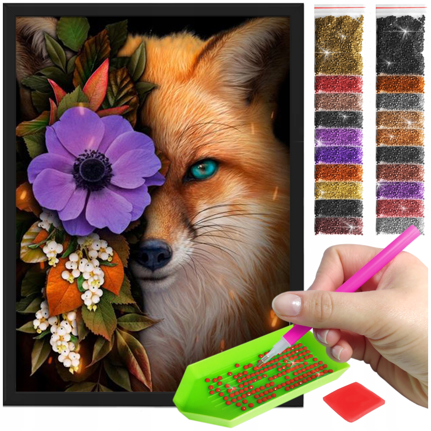 Zestaw: Diamond painting 30x40 (DP365) + czarna ramka