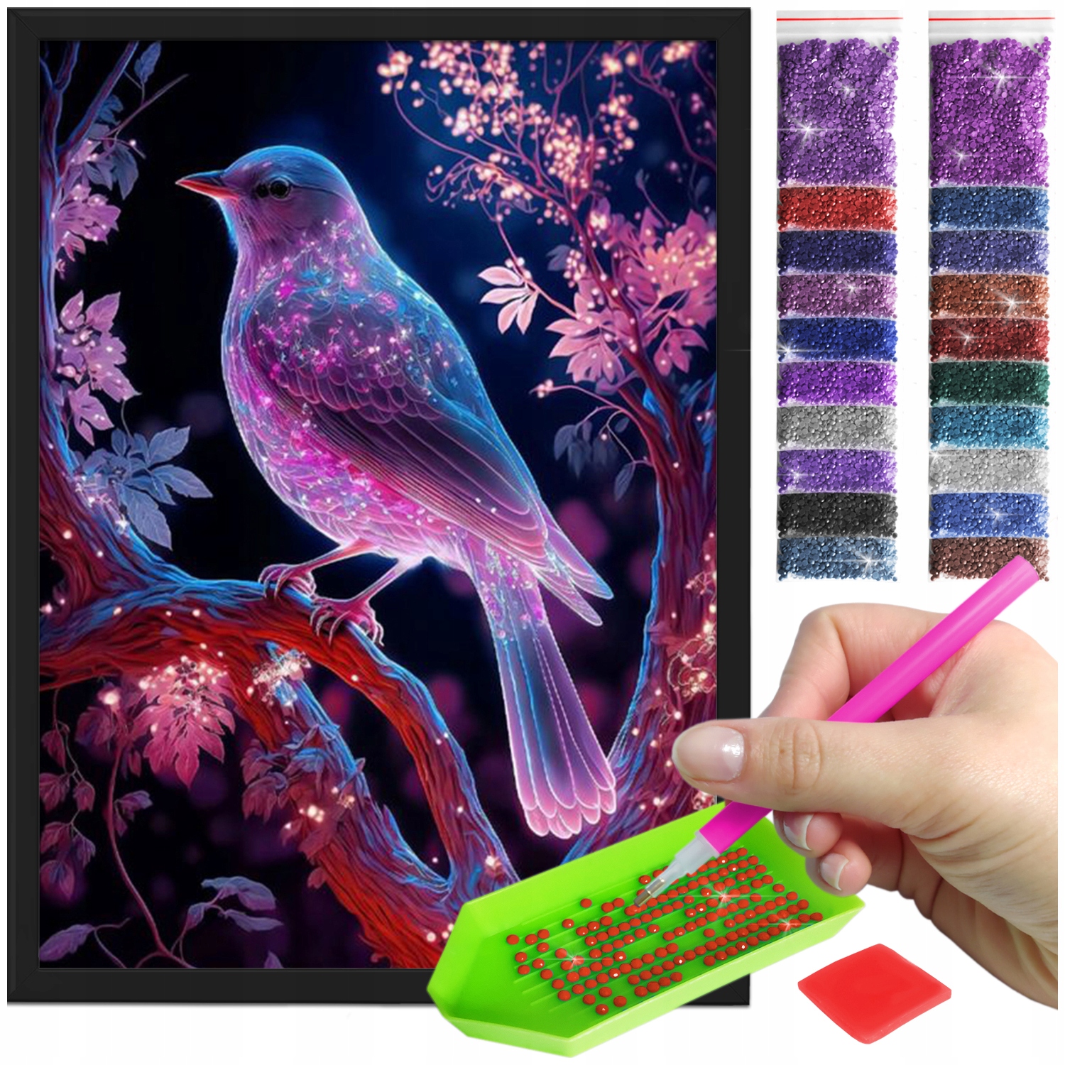 Zestaw: Diamond painting 30x40 (DP356) + czarna ramka