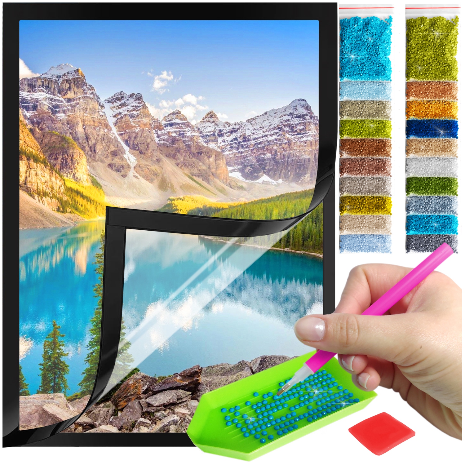 Zestaw: Diamond painting 30x40 (DP075)+ magnetyczna ramka