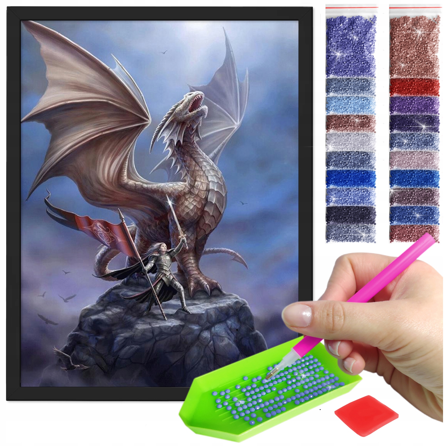 Zestaw: Diamond painting 30x40 (DP065)+ czarna ramka