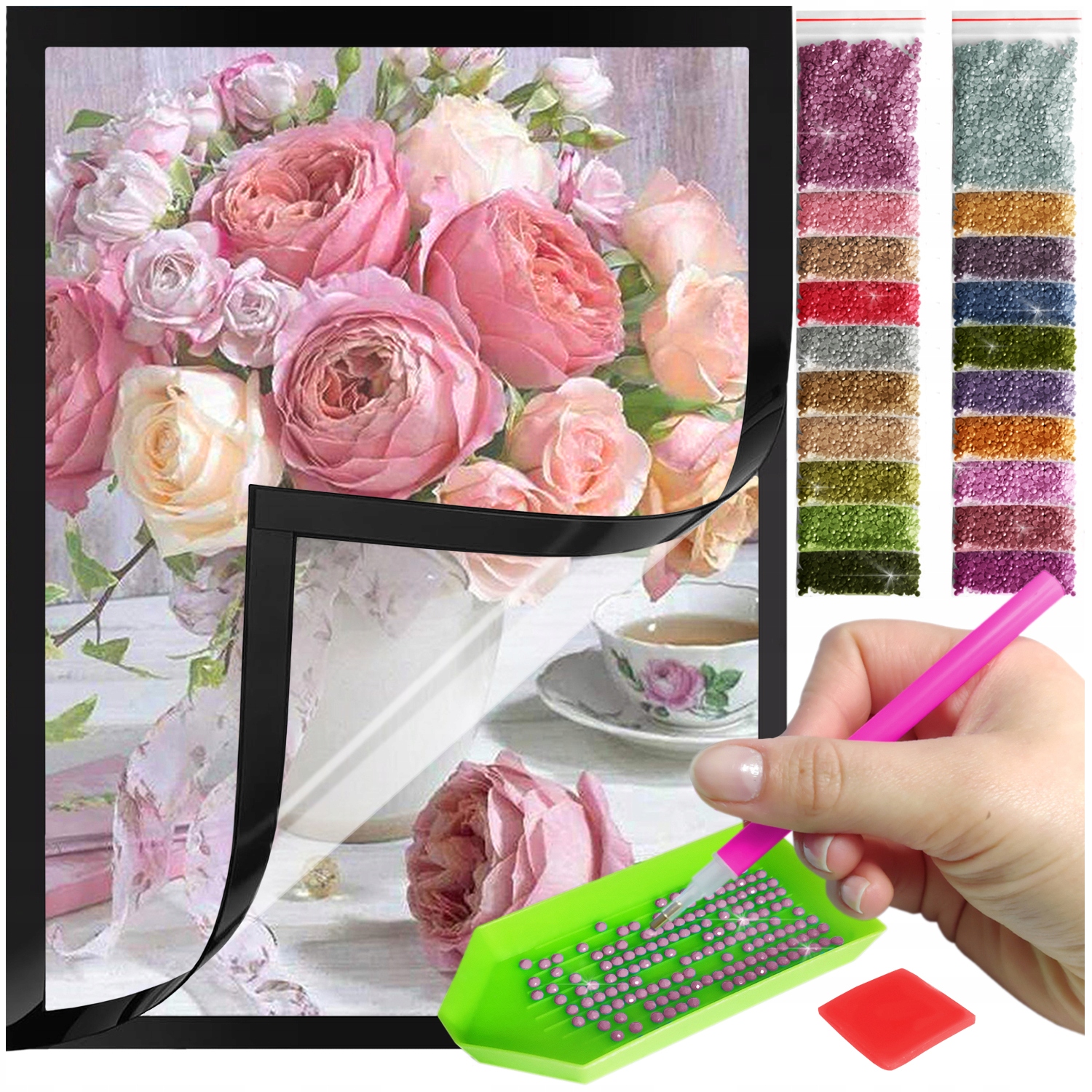 Zestaw: Diamond painting 30x40 (DP029)+ magnetyczna ramka