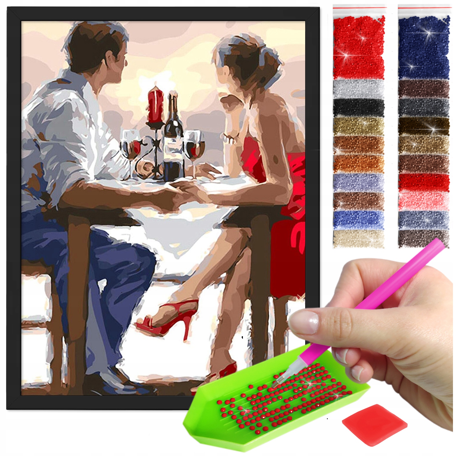 Zestaw: Diamond painting 30x40 (DP035)+ czarna ramka