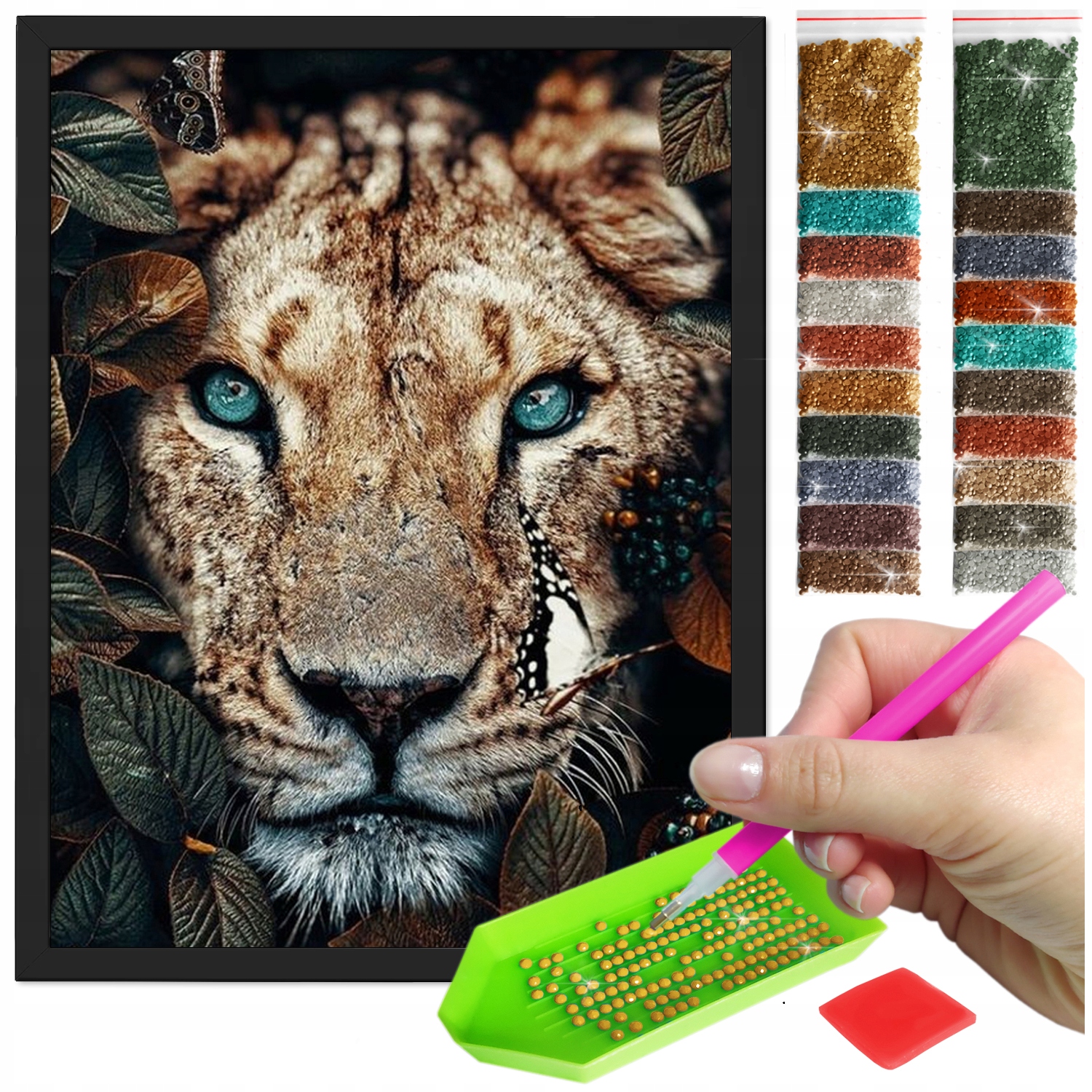 Zestaw: Diamond painting 30x40 (DP045)+ czarna ramka