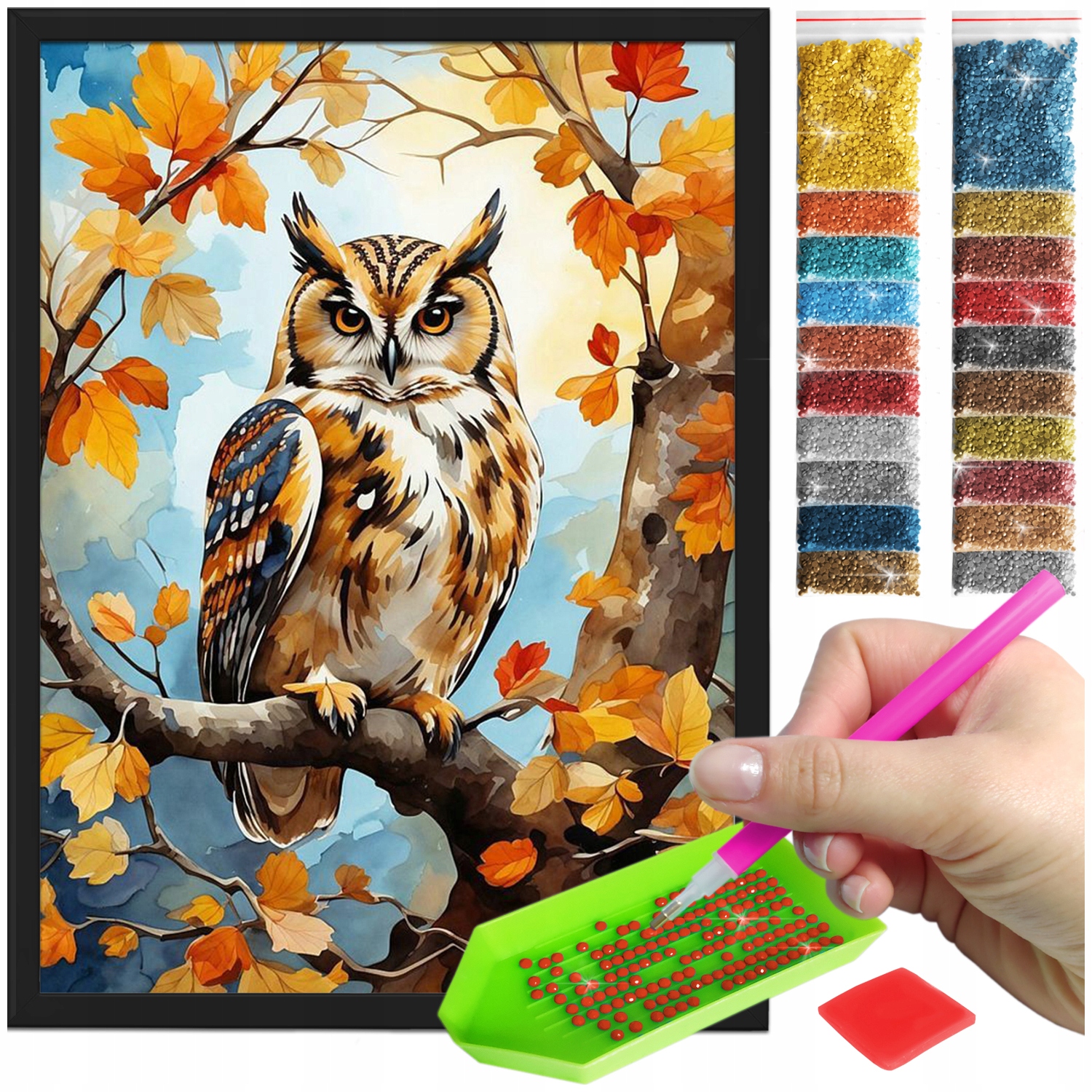 Zestaw: Diamond painting 30x40 (DP377) + czarna ramka