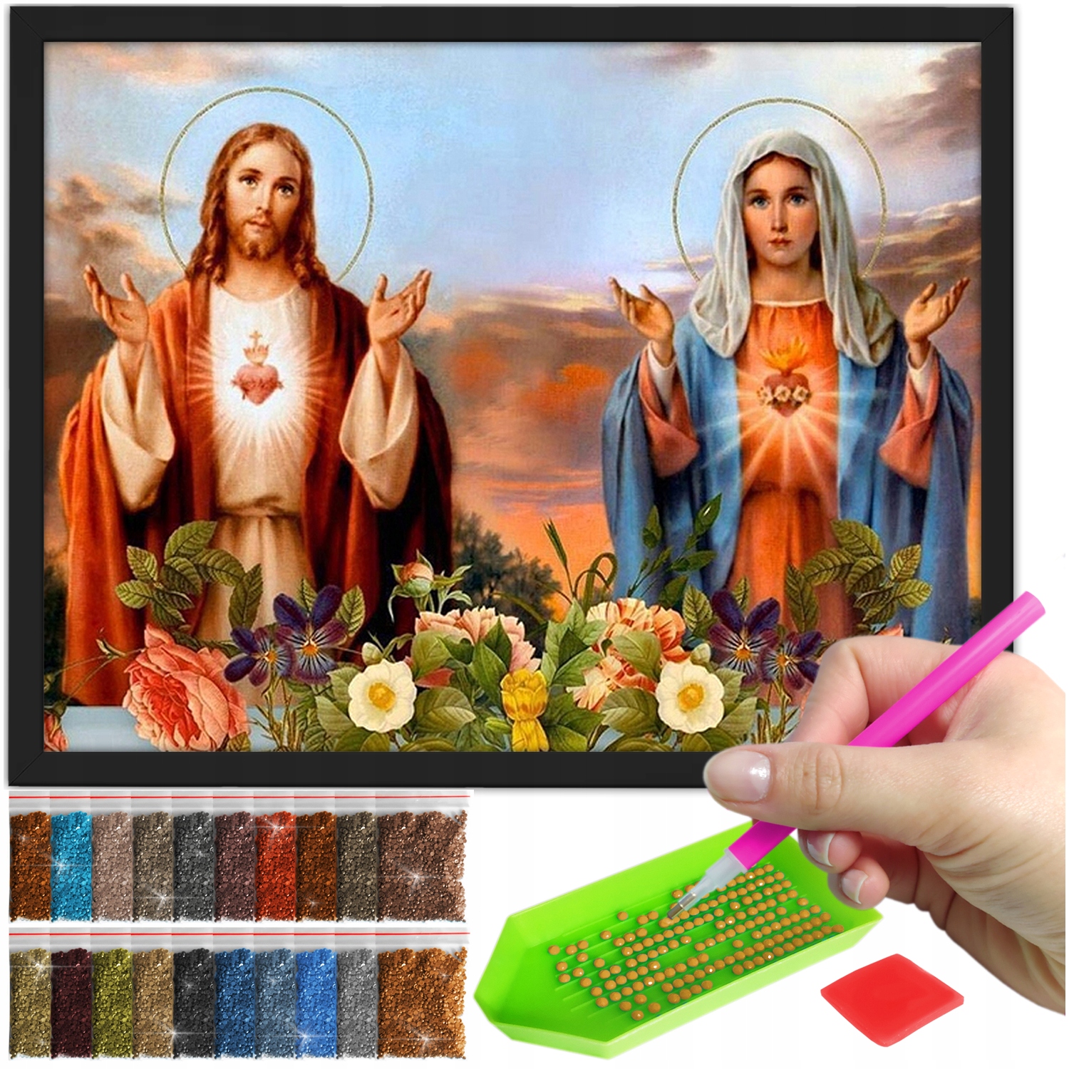 Zestaw: Diamond painting 30x40 (DP241)+ czarna ramka