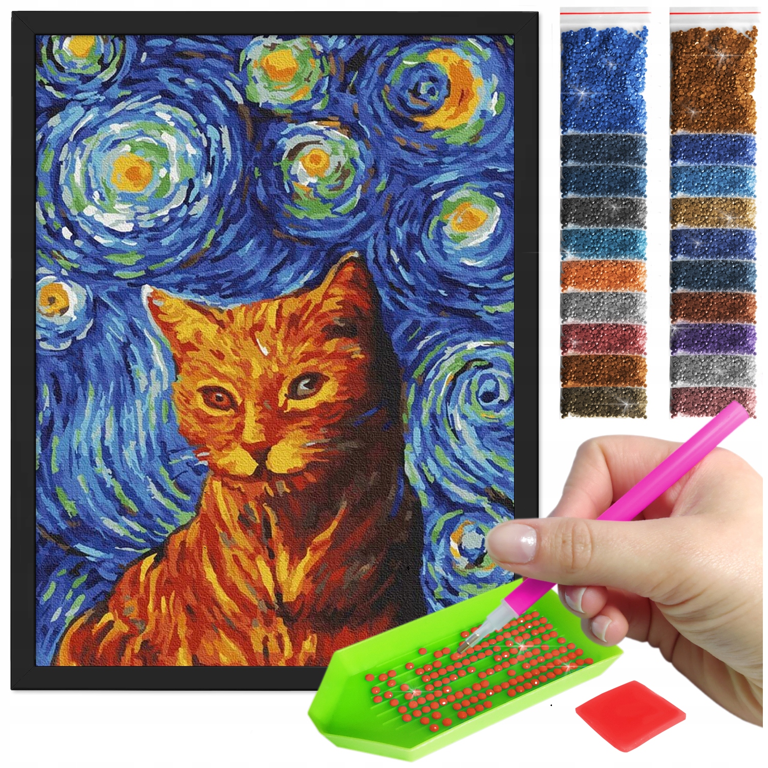 Zestaw: Diamond painting 30x40 (DP298)+ czarna ramka