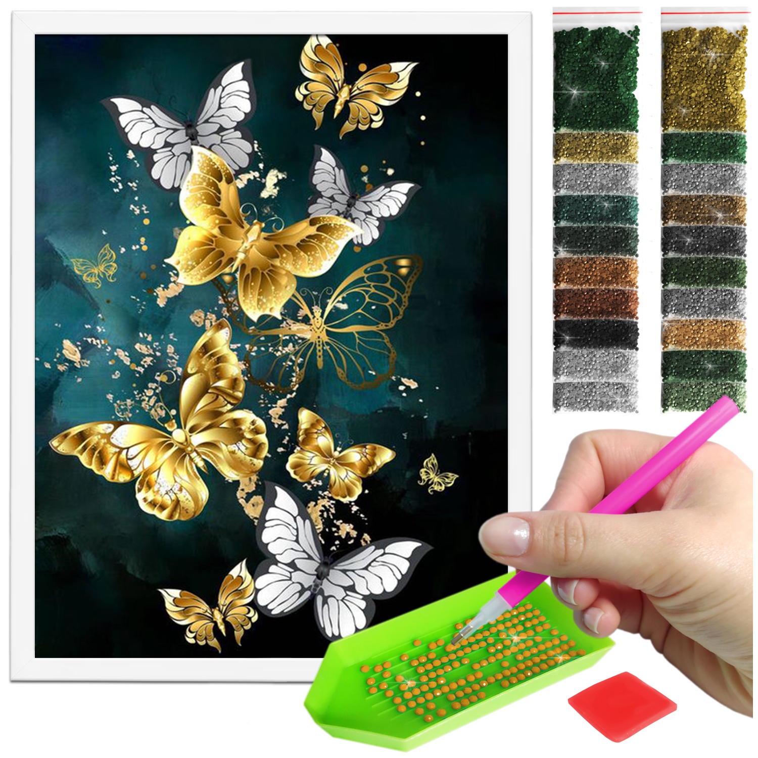 Zestaw: Diamond painting 30x40 (DP235)+ biała ramka