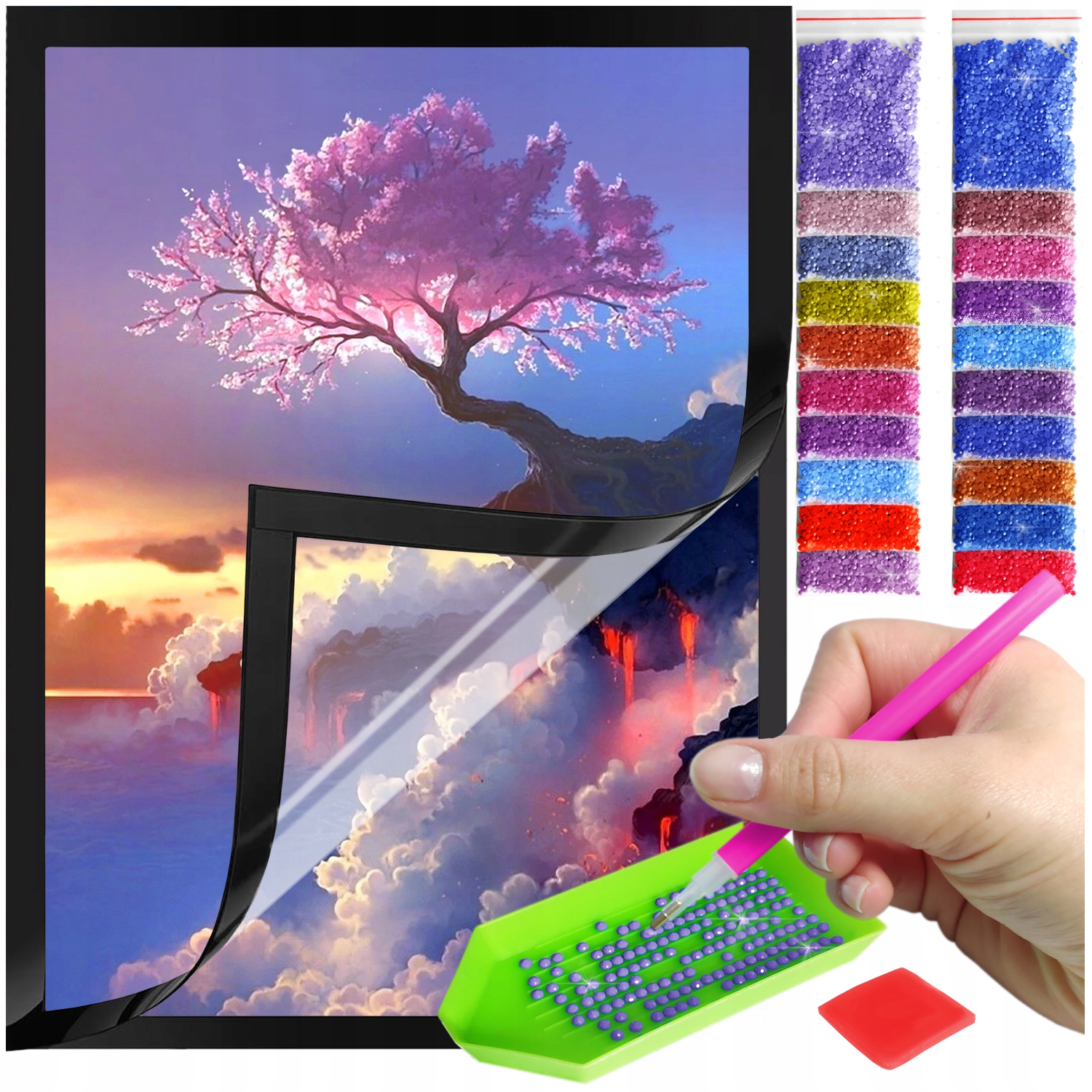 Zestaw: Diamond painting 30x40 (DP097)+ magnetyczna ramka