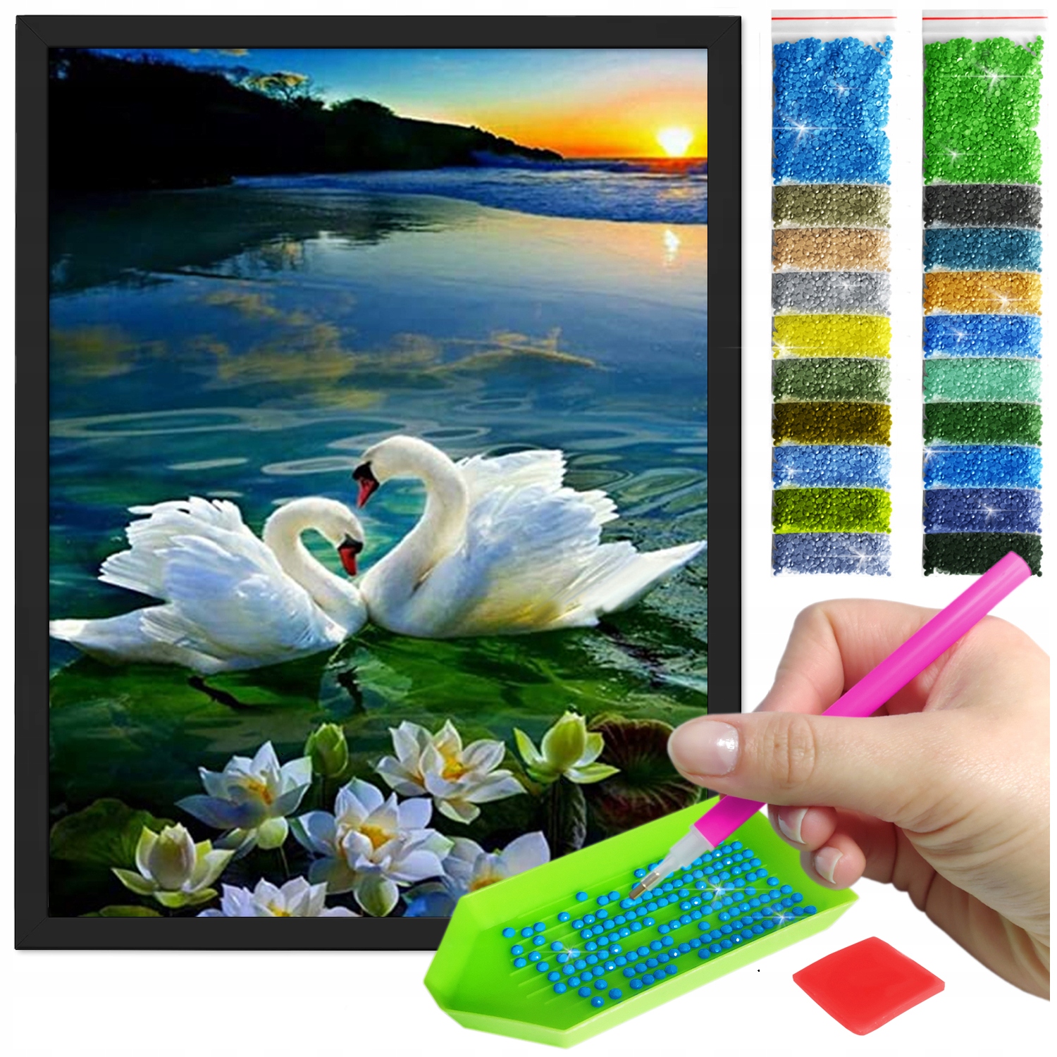 Zestaw: Diamond painting 30x40 (DP067)+ czarna ramka