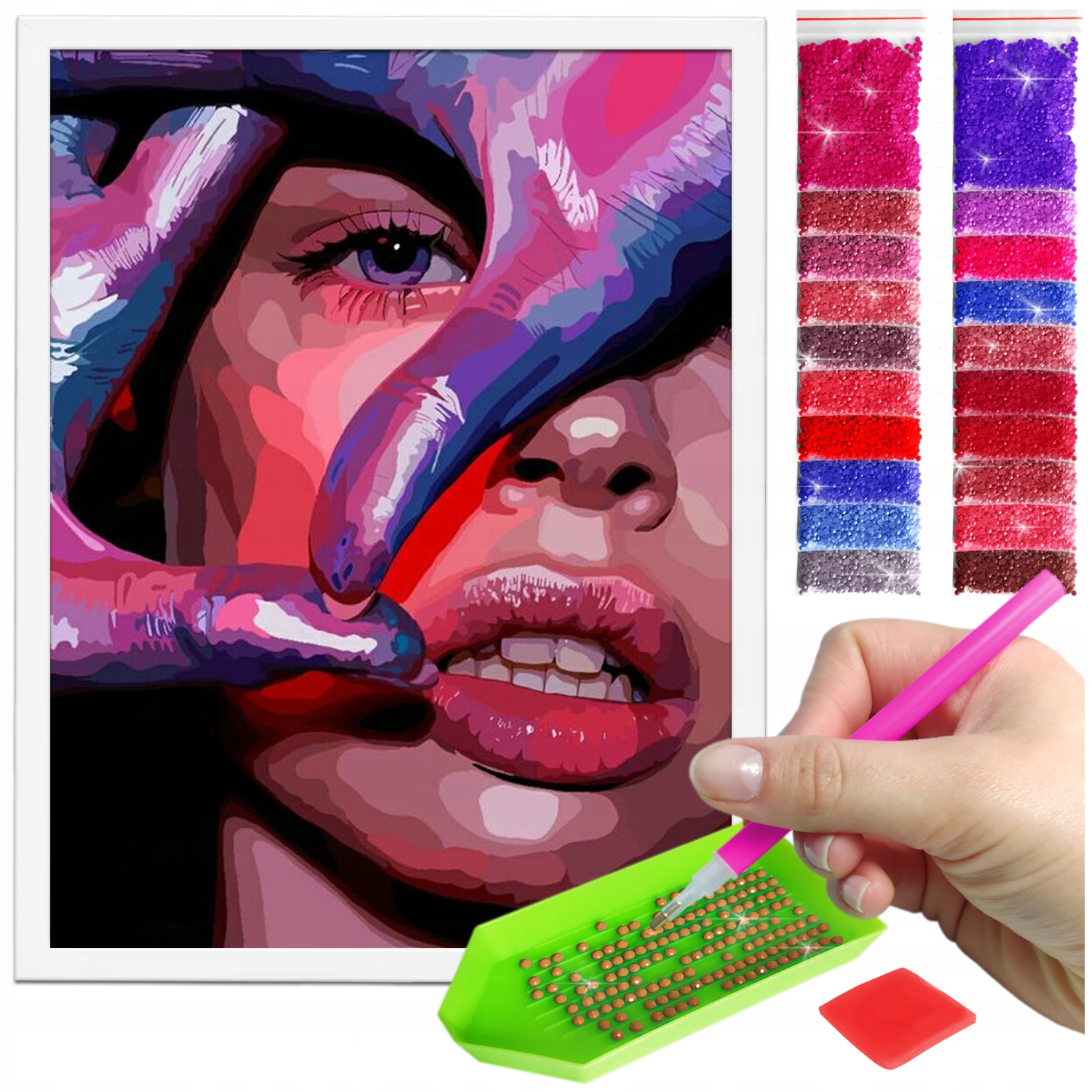 Zestaw: Diamond painting 30x40 (DP172)+ biała ramka