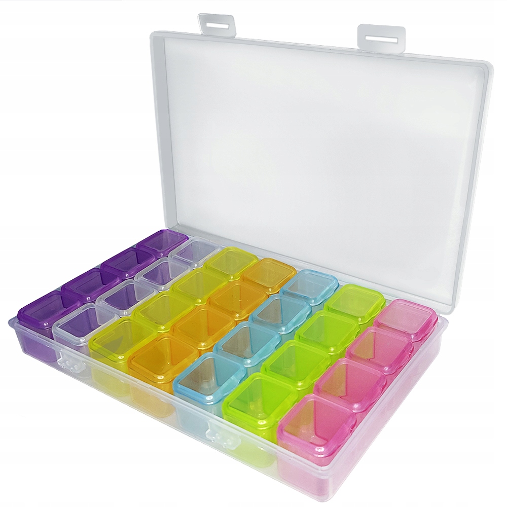 Diamond painting storage (28 grid, Rainbow)