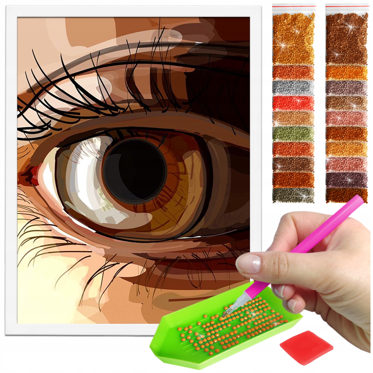 Zestaw: Diamond painting 30x40 (DP143)+ biała ramka