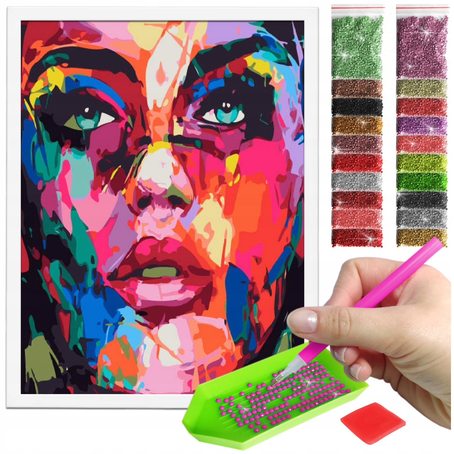 Zestaw: Diamond painting 30x40 (DP187)+ biała ramka