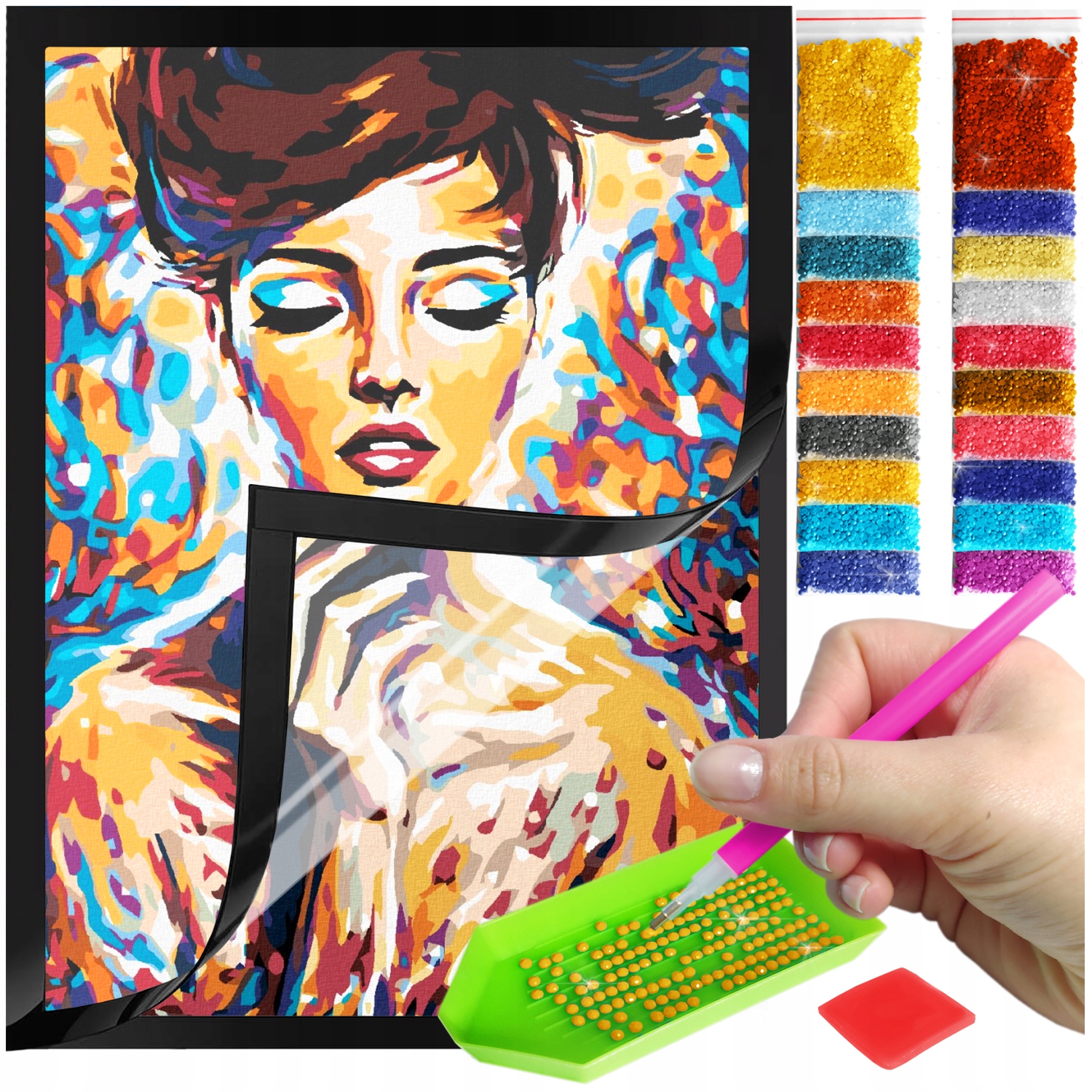 Zestaw: Diamond painting 30x40 (DP129)+ magnetyczna ramka