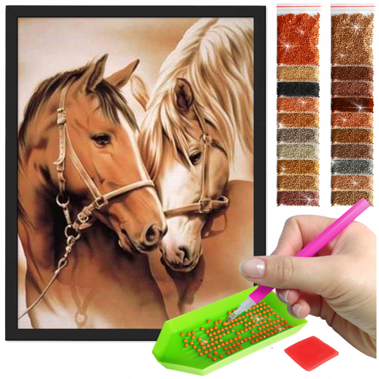 Zestaw: Diamond painting 30x40 (DP024)+ czarna ramka