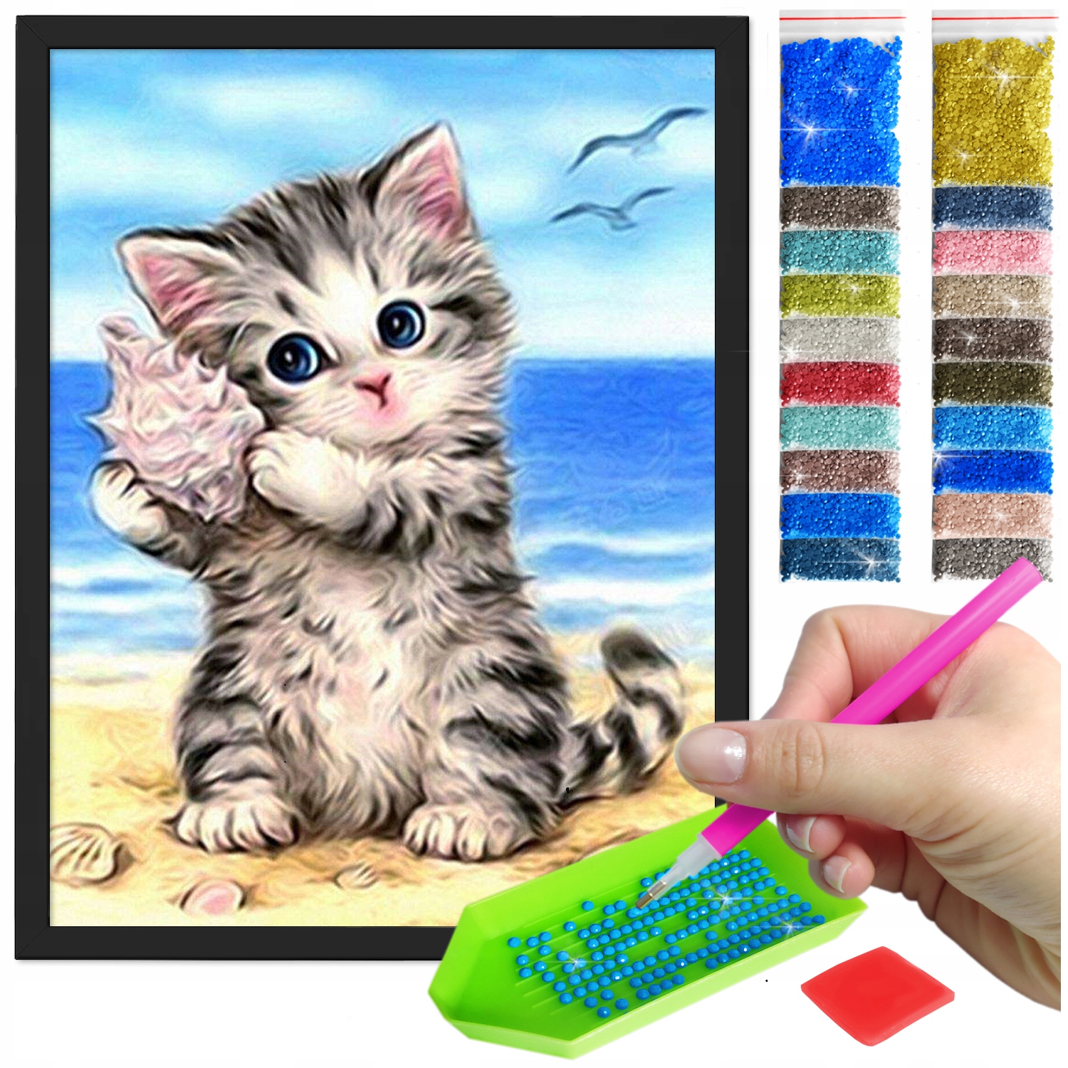 Zestaw: Diamond painting 30x40 (DP115)+ czarna ramka