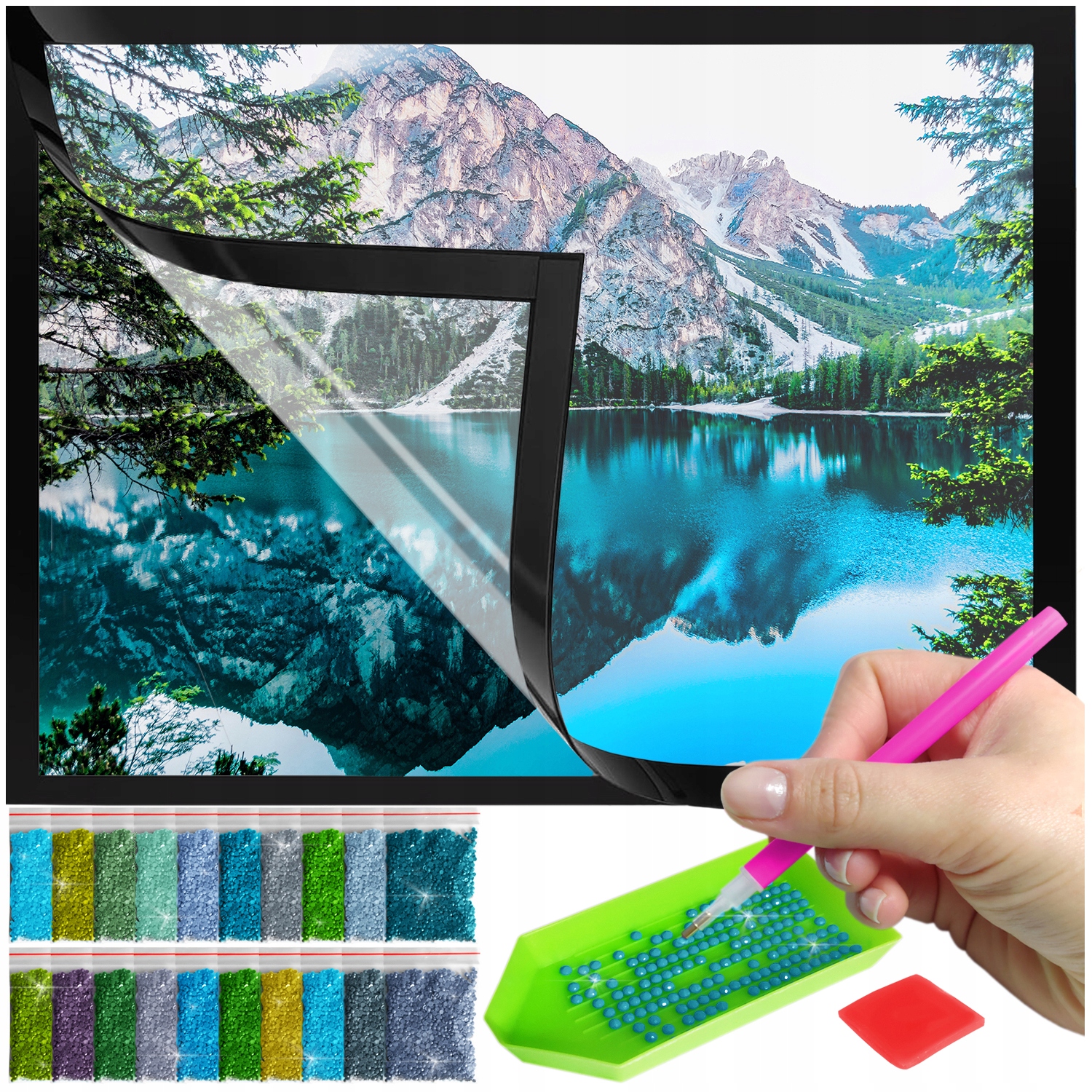 Zestaw: Diamond painting 30x40 (DP070)+ magnetyczna ramka